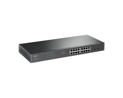 Коммутатор 18-port Gigabit PoE Smart switch, 16 RJ45 PoE ports 10/100/1000Mbps, 2 Gb combo SFP slots, PoE budget 250W