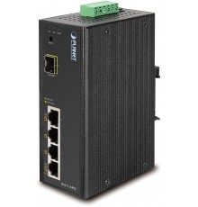 Коммутатор IP30 4-Port/TP+1-Port Fiber(SFP) Web/Smart POE Industrial Fast Ethernet Switch (-10 to 60 C)                                                                                                                                                   