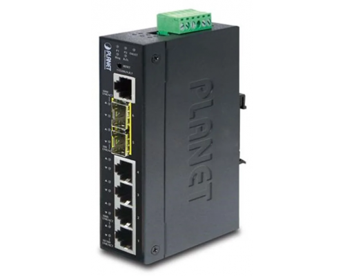 Коммутатор IP30 Industrial L2+/L4 4-Port 10/100/1000T + 2-port 100/1000X SFP Full Managed Switch (-40 to 75 C, dual redundant power input on 12~48VDC terminal block, ERPS Ring Supported, 1588)