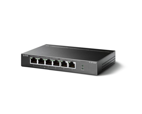 Коммутатор 4-port 10/100 Mbit / s unmanaged PoE + switch with 2 10/100 Mbit/s Uplink ports, metal case, desktop installation, 4 802.3 af/at PoE+ ports, 2 10/100 Mbit/s Uplink ports