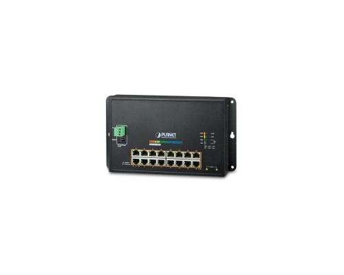 Коммутатор PLANET WGS-4215-16P2S IP40, IPv6/IPv4, 16-Port 1000T 802.3at PoE + 2-Port 100/1000X SFP Wall-mount Managed Ethernet Switch (-10 to 60 C, dual power input on 48-56VDC terminal block and power jack, SNMPv3, 802.1Q VLAN, IGMP Snooping, SSL, S