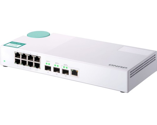 Коммутатор QNAP QSW-308-1C Unmanaged 10 Gb / s switch with 3 SFP + ports, of which 1 is combined with RJ-45, and 8 1 Gb / s RJ-45 ports, bandwidth up to 76 Gb / s, support JumboFrame