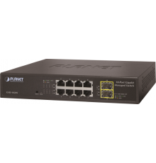 Коммутатор PLANET IPv6 Managed 8-Port 10/100/1000Mbps + 2-Port 100/1000X SFP Gigabit Ethernet Switch (Internal Power Supply)                                                                                                                              