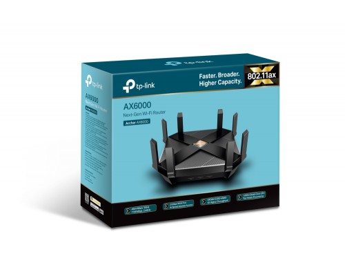 Маршрутизатор AX6000 Dual Band Wireless Gigabit Router, 4804 Mbps (5 GHz) and 1148 Mbps (2.4 GHz), 2.5Gbps WAN port, 1 type A USB 3.0 and 1 Type C USB 3.0