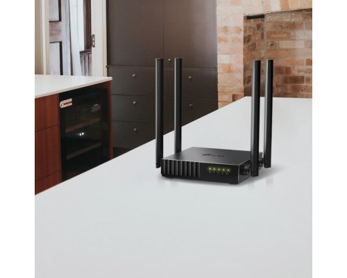 Маршрутизатор AC1200 Wireless Dual Band Router, 867 at 5 GHz +300 Mbps at 2.4 GHz, 802.11ac/a/b/g/n, 1 10/100 Mbps WAN port + 4 10/100 Mbps LAN ports, 4 external 5dBi antennas, support MU-MIMO, Beamforming, support L2TP Russia/PPTP Russia/PPPoE Russi