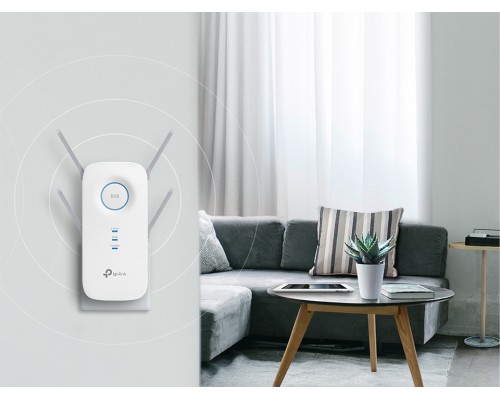 Точка доступа AC2600 Wi-Fi Range Extender, Wall Plugged,  1733Mbps at 5GHz + 800Mbps at 2.4GHz, 802.11ac/a/b/g/n, 1 Gigabit Port, 4 fixed antennas, Tether App