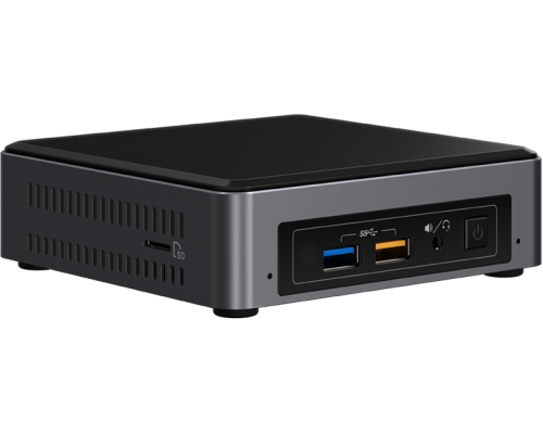 Неттоп Intel NUC, Intel Core i5 7260U, up to 3.4GHz, 8 Gb DDR4-2400 SODIMM pre-installed (up to 32Gb max), VGA Intel Iris Plus Graphics 640 (USB-C(DP1.2)+HDMI 4K), 4xUSB3.0, 256GB SSD pre-installed,, GBL, WiFi+BT, microSDXC, Black,VESA, powercord EU,