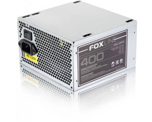 Блок питания Power Supply Foxline, 400W, ATX, APFC, 120FAN, CPU 4+4  pin, MB 24pin, 5xSATA, 2xPATA, 1xFDD, 1xPCI-E 6pin, 80+