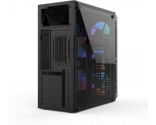 Корпус CASE HIPER HG-C103RGB EREBOS (ATX, SPCC0.5, USB 3.0+USB2.0, Front 3x120mm RGB Fan, Black)