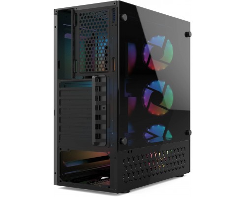 Корпус CASE HIPER HG-C104RGB ORCUS (ATX, SPCC0.5, USB 3.0+USB2.0, Front 3x120mm RGB Fan, Black)