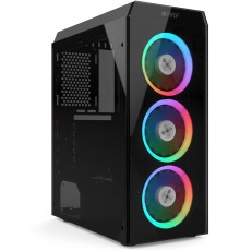 Корпус CASE HIPER HG-C106RGB COEUS (ATX, SPCC0.5, USB 3.0+USB2.0, Front 3x120mm RGB Fan, Black)                                                                                                                                                           