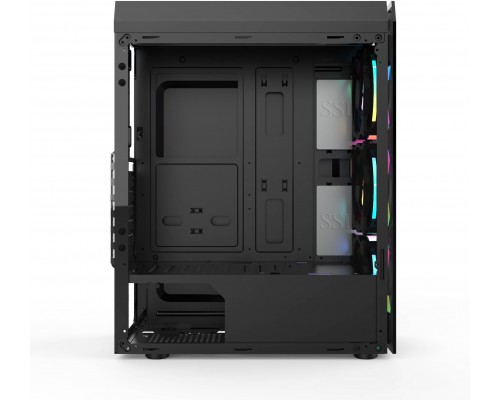 Корпус CASE HIPER HG-C106RGB COEUS (ATX, SPCC0.5, USB 3.0+USB2.0, Front 3x120mm RGB Fan, Black)