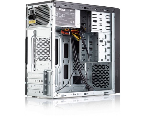 Корпус Case Foxline FL-733, mATX, 2x5.25EXT, 2x3.5EXT, 5x3.5INT, 2xUSB3.0, 2xUSB2.0, HDA, w/o FAN, w/450W ATX PSU, w/1.2m EU pwr cord