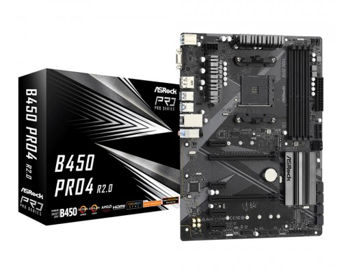 Материнская плата AMD B450 SAM4 ATX B450 PRO4 R2.0 ASROCK