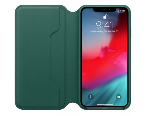 Чехол iPhone XS Max Leather Folio - Forest Green