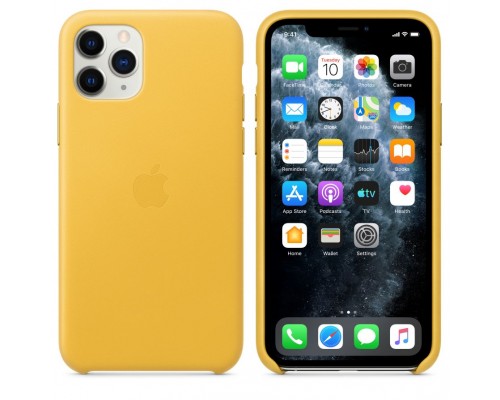 Чехол iPhone 11 Pro Leather Case - Meyer Lemon