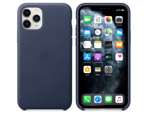 Чехол iPhone 11 Pro Leather Case - Midnight Blue