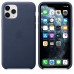 Чехол iPhone 11 Pro Leather Case - Midnight Blue