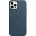 Чехол iPhone 12 | 12 Pro Leather Case with MagSafe - Baltic Blue