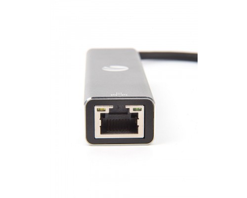 Кабель-концентратор USB 3.1 Type-Cm -- RJ-45+3port USB3.0(f)  Aluminum Shell VCOM DH311A