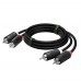 Кабель Greenconnect 15.0m аудио 2 х RCA / 2 х RCA , черный, M/M, GCR-51809