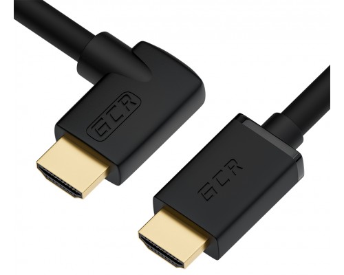 Кабель Greenconnect  2.0m HDMI 2.0, M/M правый угол, черный, HDR 4:2:2, Ultra HD, 4K 60 fps 60Hz/5K*30Hz, 3D, AUDIO, 18.0 Гбит/с, 28/28 AWG, GCR-52322