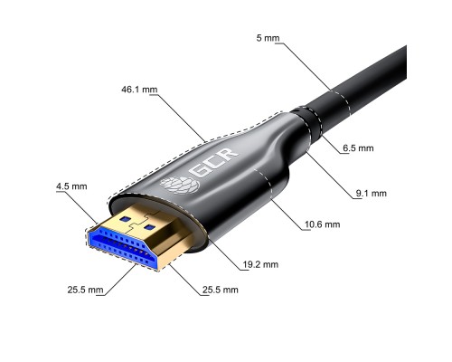 Кабель GCR  20m оптический HDMI 2.1 8K 60Hz, для подключения SmartTV, AppleTV, XBOX Series X, PS5, GCR-52435