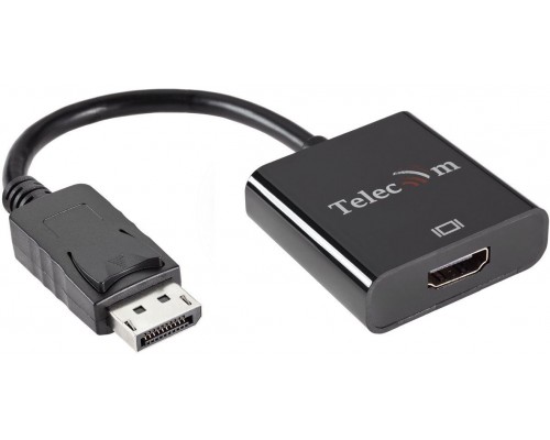 Адаптер-переходник Telecom DisplayPort (Male) - HDMI (Female) 4K@60Hz, 0.2 метра, чёрный (TA555)