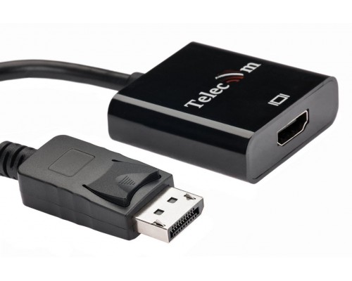 Адаптер-переходник Telecom DisplayPort (Male) - HDMI (Female) 4K@60Hz, 0.2 метра, чёрный (TA555)