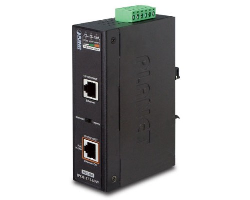 Инжектор IP30, Industrial Single-Port 10/100/1000Mbps 802.3bt PoE++ Injector (60 Watts, Legacy mode support, PoE Usage LED, -40 to 75 C)