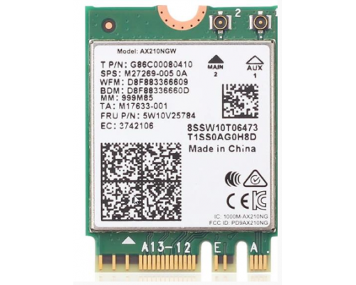 Сетевой адаптер Intel Wi-Fi 6E AX210 (Gig+), 2230, 2x2 AX R2 (6GHz)+BT, vPro, 999LWX