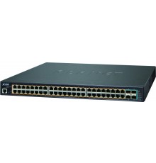Коммутатор PLANET L2+/L4 48-Port 10/100/1000T 802.3at PoE + 4-Port 10G SFP+ Managed Switch, with Hardware Layer3 IPv4/IPv6 Static Routing (400W PoE Budget, ONVIF)                                                                                        