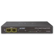 Коммутатор PLANET IPv4/IPv6 Managed 8-Port 10/100/1000Mbps + 2-Port 100/1000X SFP Gigabit Desktop Ethernet Switch (POE PD, External PWR)                                                                                                                  
