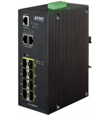Коммутатор IP30 Industrial 8* 100/1000F SFP + 2*10/100/1000T Full Managed Ethernet Switch (-40 to 75 degree C), 1588                                                                                                                                      