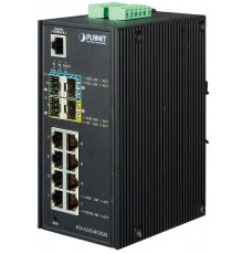Коммутатор PLANET IP30 Industrial L2+/L4 8-Port 1000T 802.3at PoE+ 4-port 100/1000X SFP Full Managed Switch (-40 to 75 C, dual redundant power input on 48~56VDC terminal block, DIDO, ERPS Ring Supported, 1588)                                         
