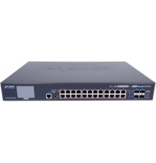 Коммутатор PLANET L2+/L4 24-Port 10/100/1000T 75W Ultra PoE + 4-Port 10G SFP+ Managed Switch with Color LCD Touch Screen, Hardware Layer3 IPv4/IPv6 Static Routing (400W PoE Budget, ONVIF)                                                               