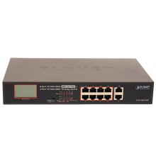 Коммутатор PLANET 8-Port 10/100/1000T 802.3at PoE + 2-Port 10/100/1000T Desktop Switch with LCD PoE Monitor (120W PoE Budget, Standard/VLAN/Extend mode)                                                                                                  