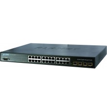 Коммутатор PLANET IPv6, 24-Port Gigabit with 4-Port SFP Layer 2+/4 SNMP Managed Switch w/-48V Redundant PWR                                                                                                                                               