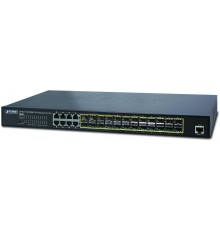 Коммутатор PLANET L2+/L4 24-Port 100/1000X SFP with 8 Shared TP Managed Switches, with Hardware Layer3 IPv4/IPv6 Static Routing, W/ 48V Redundant Power                                                                                                   