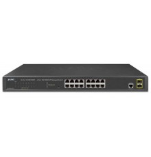 Коммутатор PLANET IPv4/IPv6, 16-Port 10/100/1000Base-T + 2-Port 100/1000MBPS SFP L2/L4 SNMP Manageable Gigabit Ethernet Switch                                                                                                                            