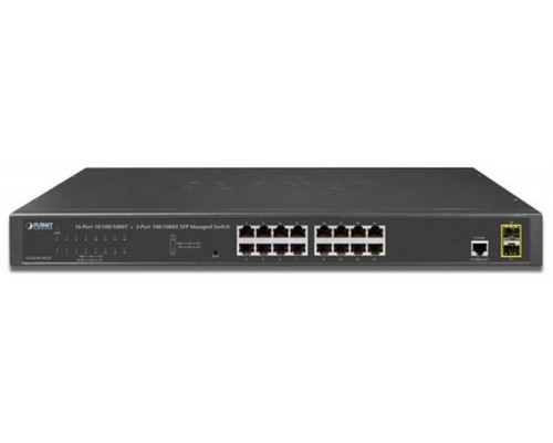 Коммутатор PLANET IPv4/IPv6, 16-Port 10/100/1000Base-T + 2-Port 100/1000MBPS SFP L2/L4 SNMP Manageable Gigabit Ethernet Switch