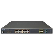 Коммутатор PLANET L2+/L4 16-Port 10/100/1000T 75W Ultra PoE + 4-Port 100/1000X SFP + 2-Port 10G SFP+ Managed Switch, with Hardware Layer3 IPv4/IPv6 Static Routing (400W PoE Budget)                                                                      