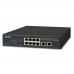 Коммутатор PLANET 8-Port 10/100/1000T 802.3at PoE + 2-Port 10/100/1000T Desktop Switch (120W PoE Budget, Standard/VLAN/Extend mode, 10-inch and rack-mountable)