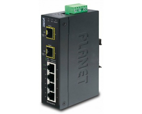 Коммутатор PLANET IP30 Industrial 8* 1000TP + 2* 100/1000F SFP Full Managed Ethernet Switch (-40 to 75 degree C), 1588