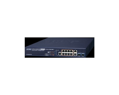 Коммутатор L3 8-Port 10/100/1000T 75W 802.3bt PoE + 2-Port 10/100/1000T + 2-Port 10G SFP+ Managed Switch (240W PoE Budget, ERPS Ring, ONVIF, Cybersecurity features, Hardware Layer3 OSPFv2 and IPv4/IPv6 Static Routing)