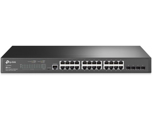 Коммутатор JetStream™ 24-port Gigabit L2/L2+ Managed Switch with 4 SFP slots, support SDN controller, abundant L2/L2+ features, 1U rack mountable, full managed via web UI/CLI/Console/SSH/Telnet/SNMP.