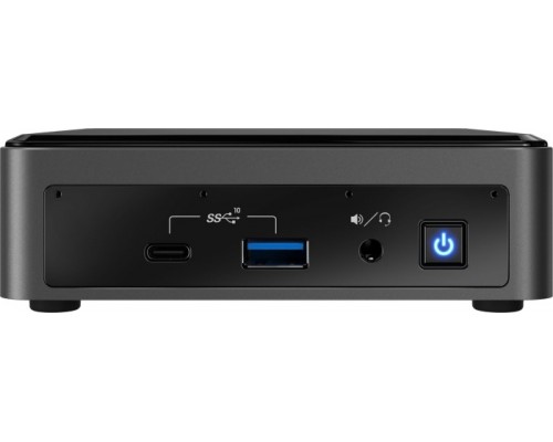 Неттоп Intel NUC, Intel Core i7-10710U, 4.7 GHz Turbo, 8GB DDR4-2666 SODIMM pre-installed (up to 64Gb max), VGA Intel UHD Graphics (USB-C(DP1.2)+HDMI 2.0a), 4xUSB3.1, 1x 256Gb m.2 SSD,  GBL, WiFi+BT, SDXC slot, Black,VESA, powercord EU, IR-port, Kens