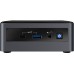 Неттоп Intel NUC, Intel Core i3-10110U, 4.1 GHz Turbo, 4GB DDR4-2666 SODIMM pre-installed (up to 64Gb max), VGA Intel UHD Graphics (USB-C(DP1.2)+HDMI 2.0a), 4xUSB3.1, 1x16Gb m.2 SSD (intel Optane), 1x1TB SATA3 2.5HDD, GBL, WiFi+BT, SDXC slot, Black,V