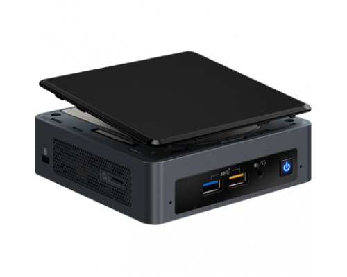 Неттоп Intel NUC, Intel Core i7 8559U, 4.5GHz, 16 Gb DDR4-2400 SODIMM pre-installed (up to 32Gb max), VGA Intel Iris Plus Graphics 655 (USB-C(DP1.2)+HDMI 2.0), 4xUSB3.1, 1x512Gb m.2 SSD, GBL, WiFi+BT, microSDXC, Black,VESA, powercord UK, IR-port, Ken