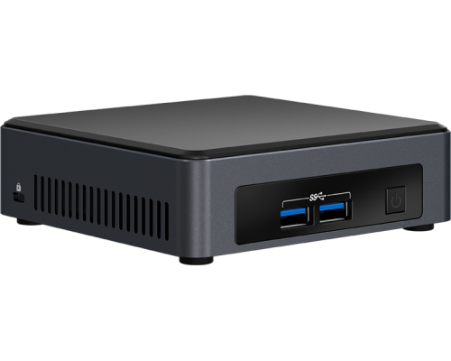 Неттоп Intel NUC, Intel Core i5 7300U, up to 3.5GHz, 8 Gb DDR4-2133 SODIMM pre-installed (up to 32Gb max, 1.2V), VGA Intel HD Graphics 620 (2xHDMI 4K), 4xUSB3.0, 256GB SSD pre-installed, GBL, WiFi+BT, vPro, noCR, Black, VESA, US powercord, Kensington